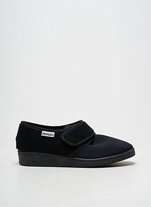 Chaussons/pantoufles semi compensé talon plat jusqu'à 3cm noir EMANUELA femme