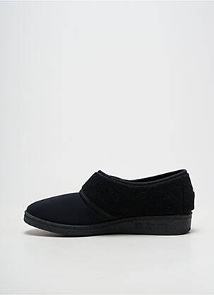 Chaussons/pantoufles semi compensé talon plat jusqu'à 3cm noir EMANUELA femme