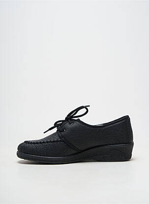 Chaussons/pantoufles fermeture lacets talon de 4 à 6cm noir EMANUELA femme