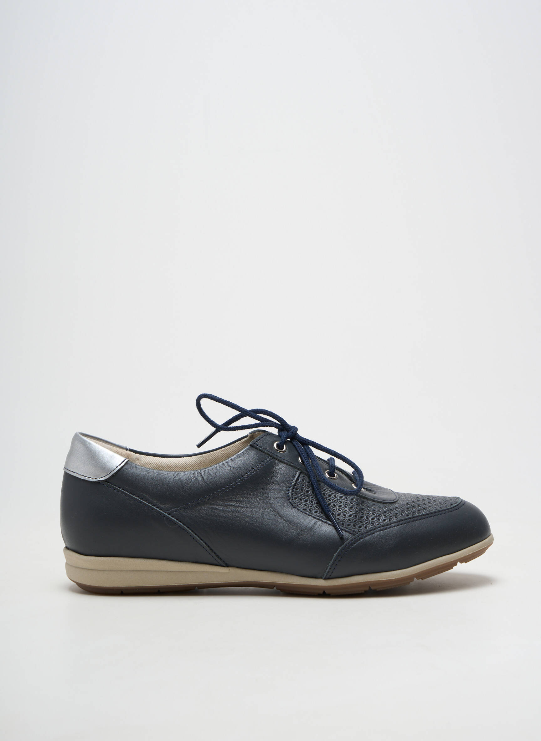 Baskets matière lisse talon plat jusqu'à 3cm bleu DAMART femme