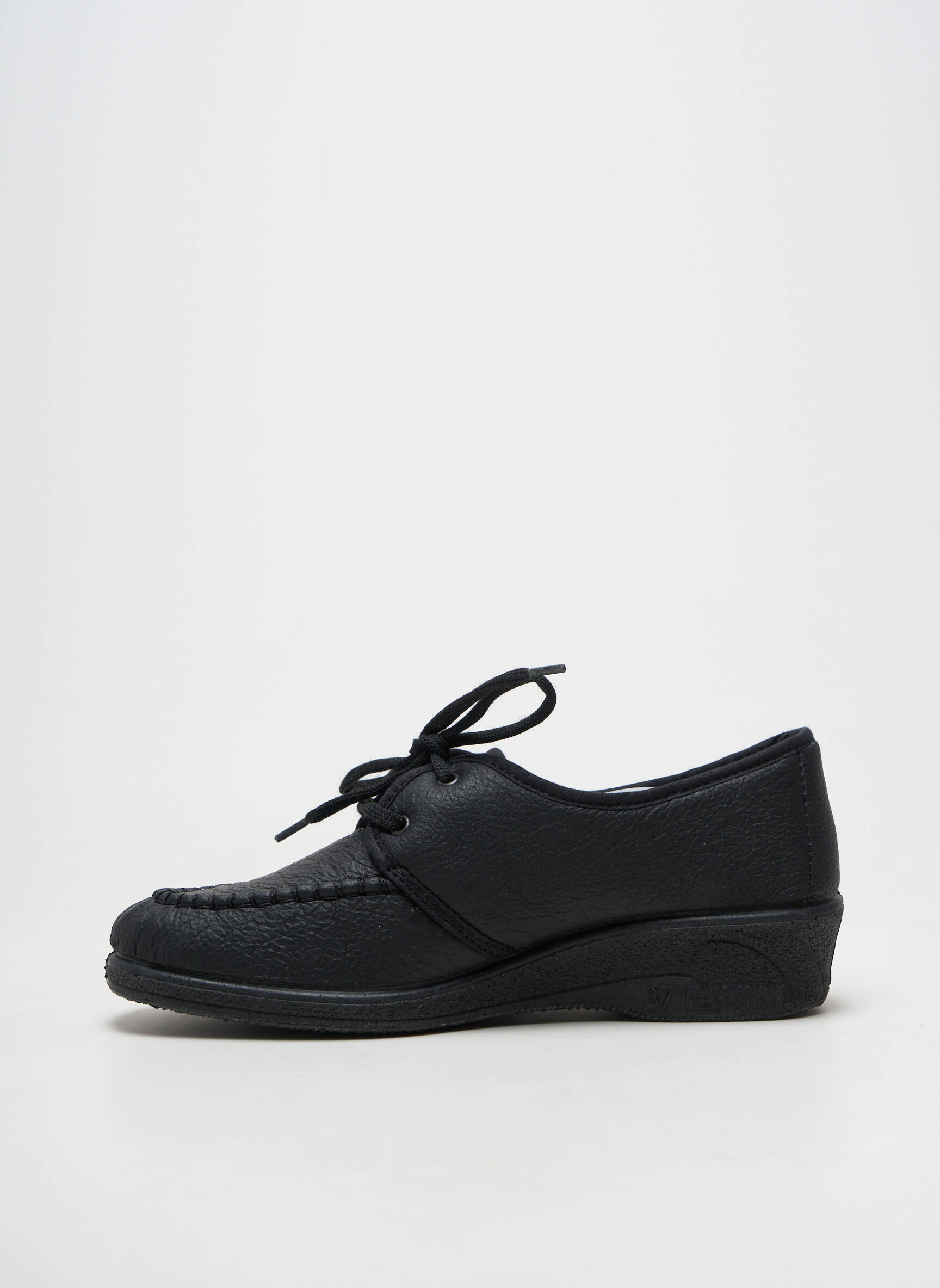 Chaussons/pantoufles fermeture lacets talon de 4 à 6cm noir EMANUELA femme
