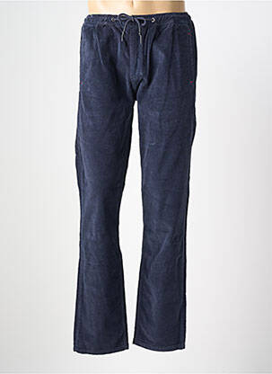 Pantalon slim fermeture zippée sous rabat boutonné taille normale bleu IRON AND RESIN homme