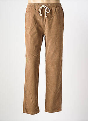 Pantalon slim fermeture zippée sous rabat boutonné taille normale marron IRON AND RESIN homme