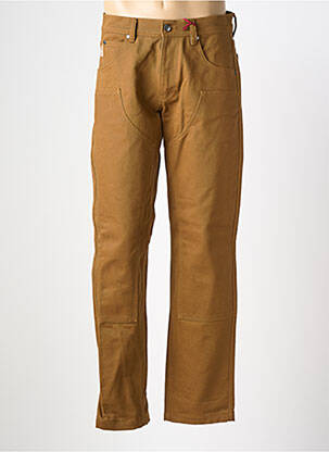 Jeans coupe droite fermeture zippée sous rabat boutonné taille normale marron IRON AND RESIN homme