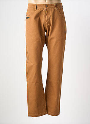 Jeans coupe droite fermeture zippée sous rabat boutonné taille normale marron IRON AND RESIN homme