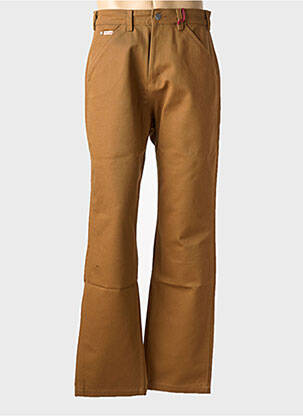 Jeans coupe droite fermeture zippée sous rabat boutonné taille normale marron IRON AND RESIN homme