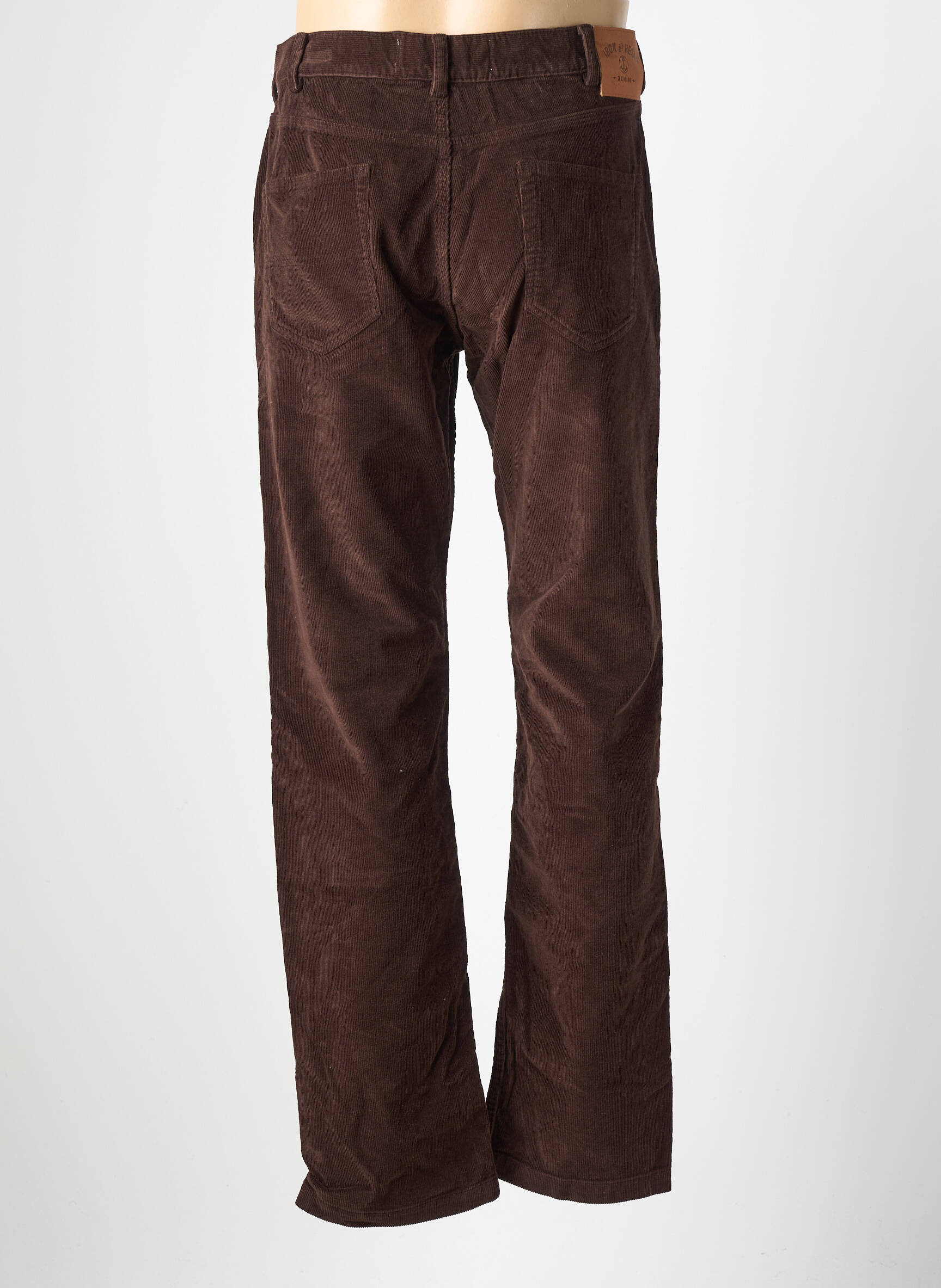 Jeans coupe slim fermeture boutonnée sur le devant taille normale marron IRON AND RESIN homme