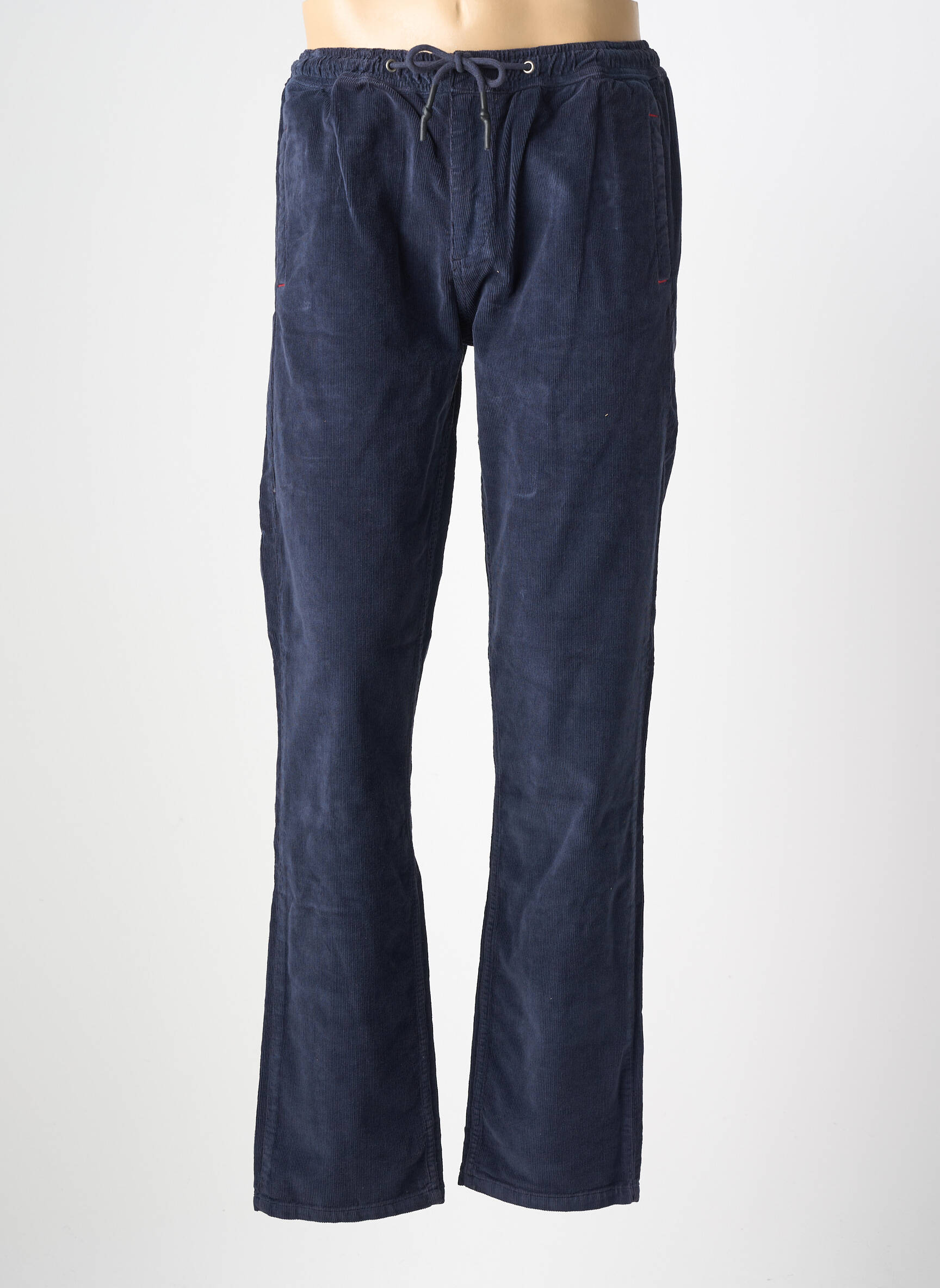 Pantalon slim fermeture zippée sous rabat boutonné taille normale bleu IRON AND RESIN homme