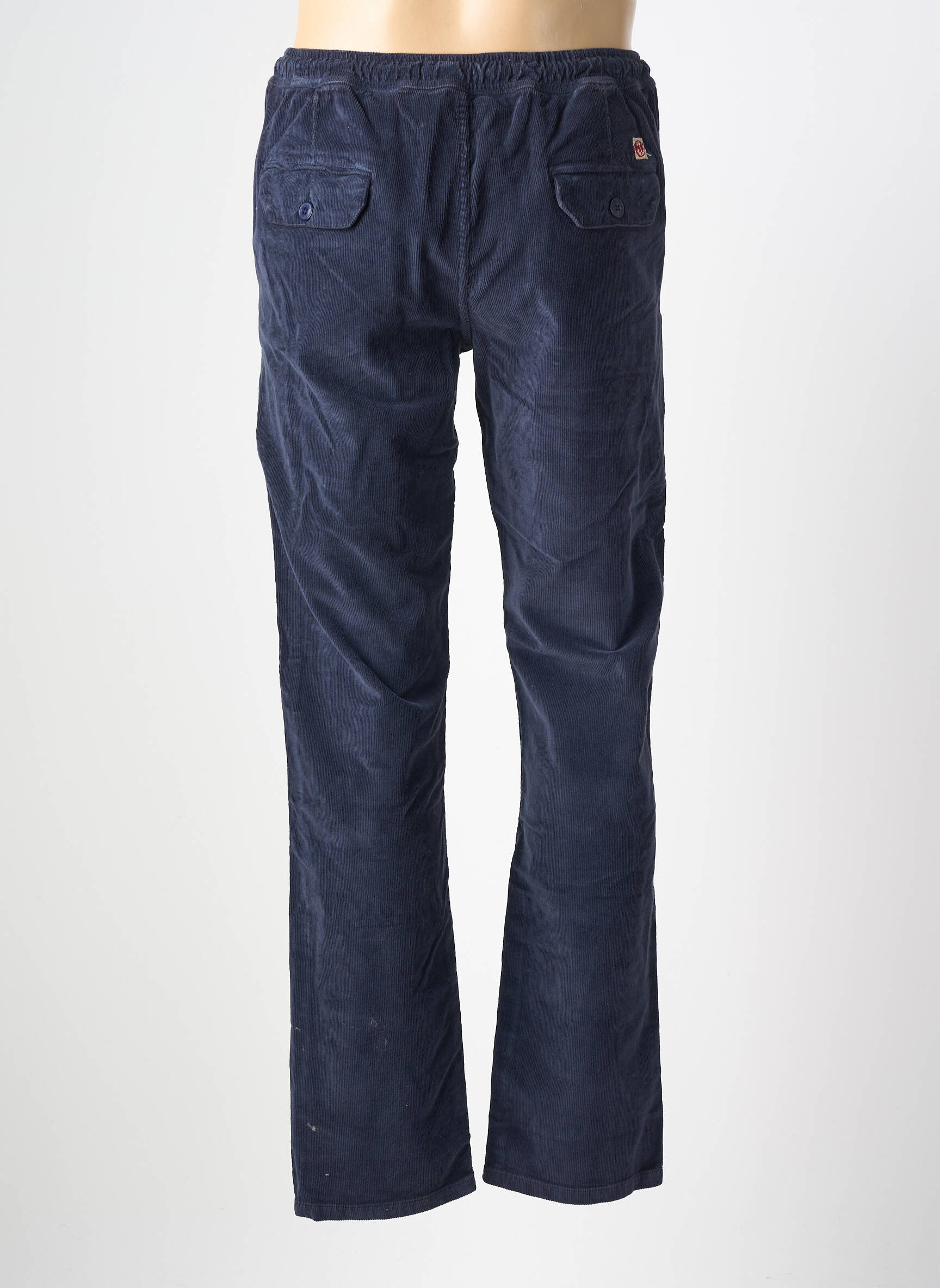 Pantalon slim fermeture zippée sous rabat boutonné taille normale bleu IRON AND RESIN homme