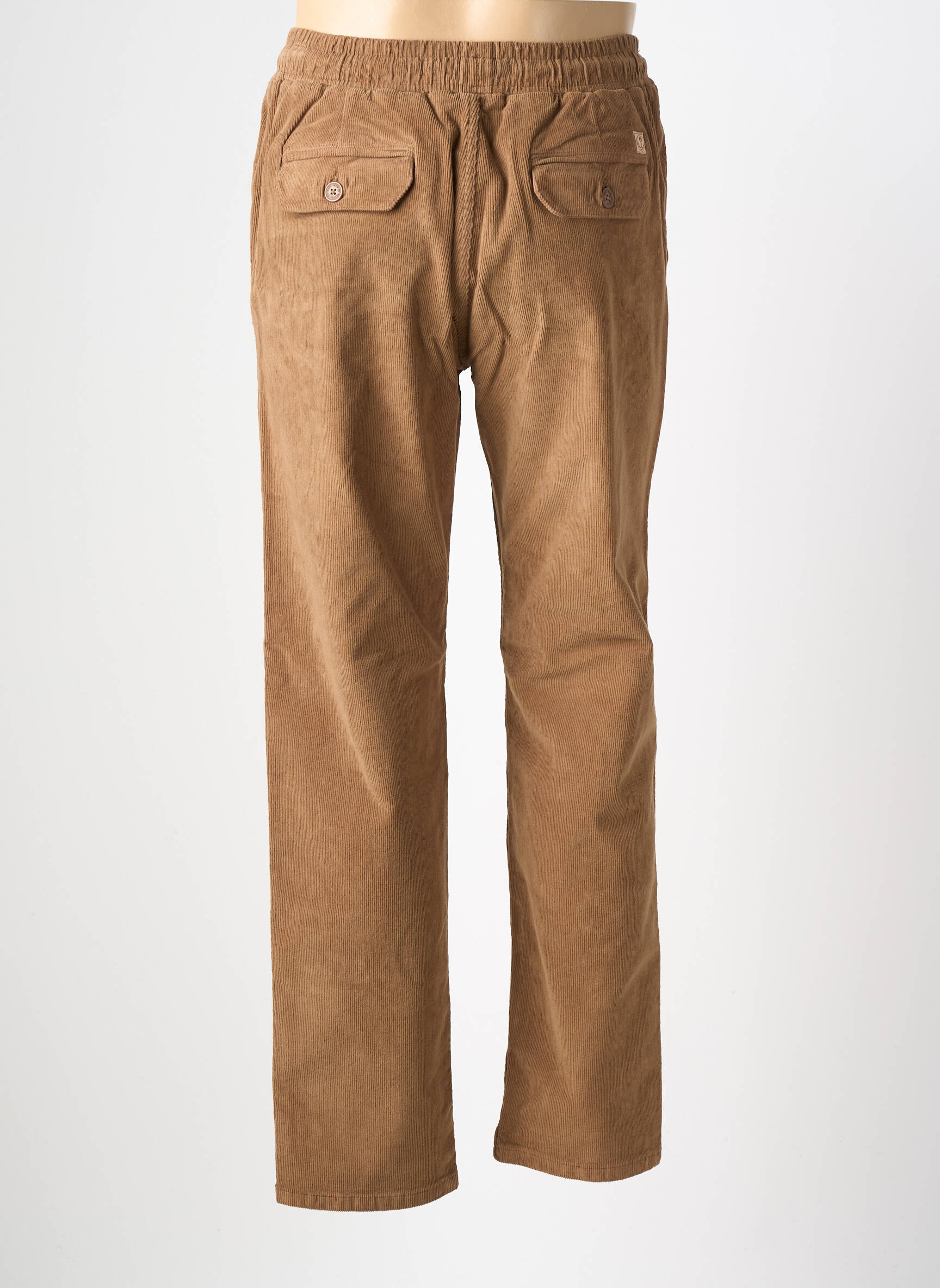 Pantalon slim fermeture zippée sous rabat boutonné taille normale marron IRON AND RESIN homme