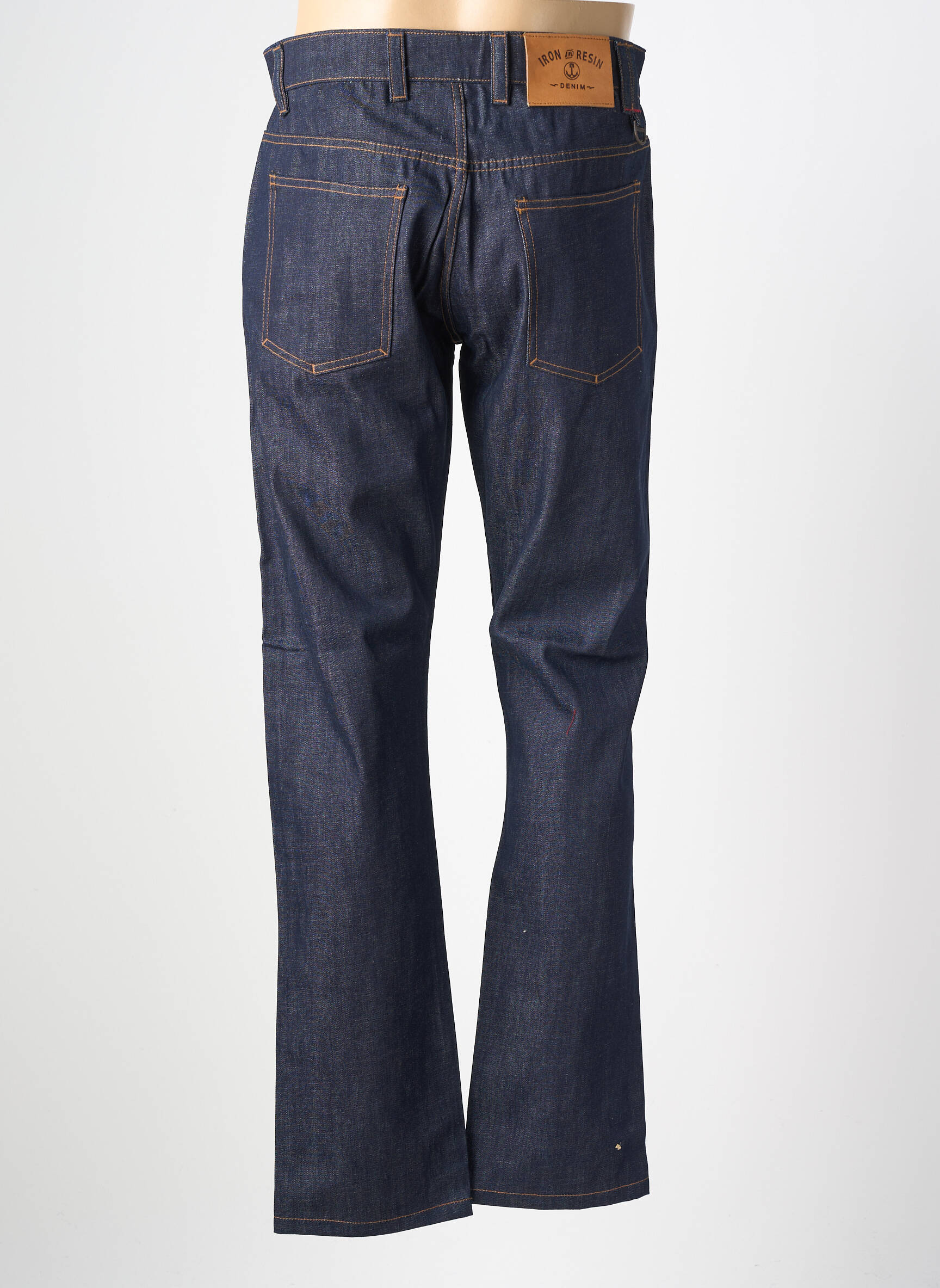 Jeans coupe droite fermeture boutonnée sur le devant taille normale bleu IRON AND RESIN homme