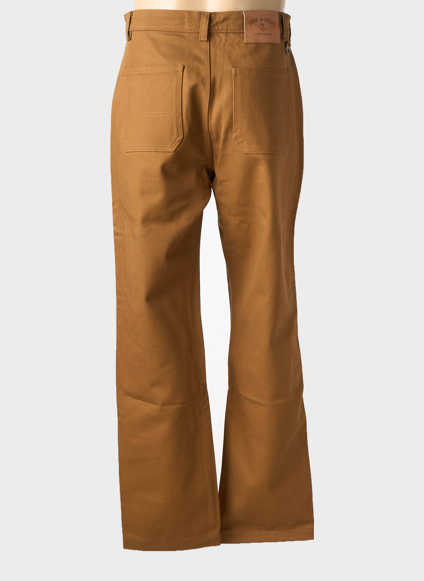 Jeans coupe droite fermeture zippée sous rabat boutonné taille normale marron IRON AND RESIN homme