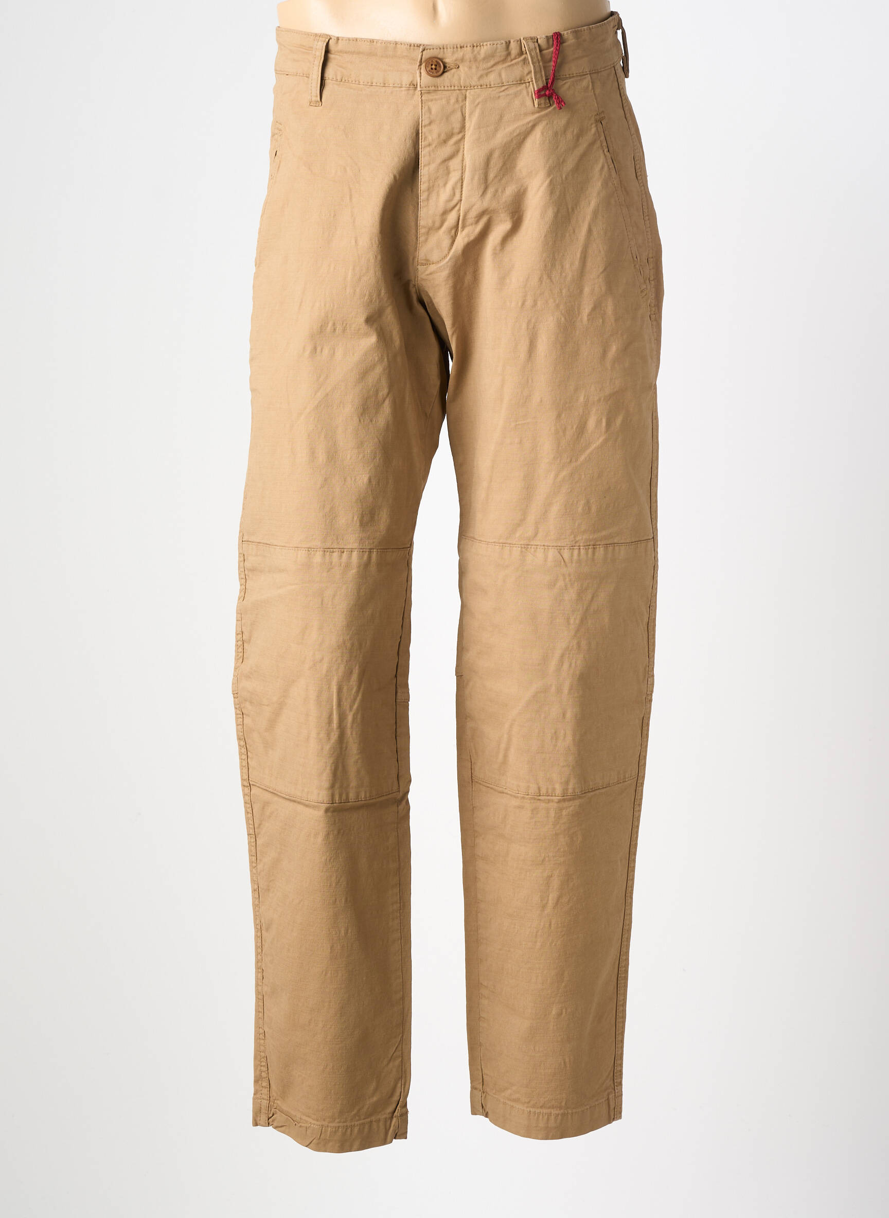 Pantalon droit tissage popeline taille normale beige IRON AND RESIN homme