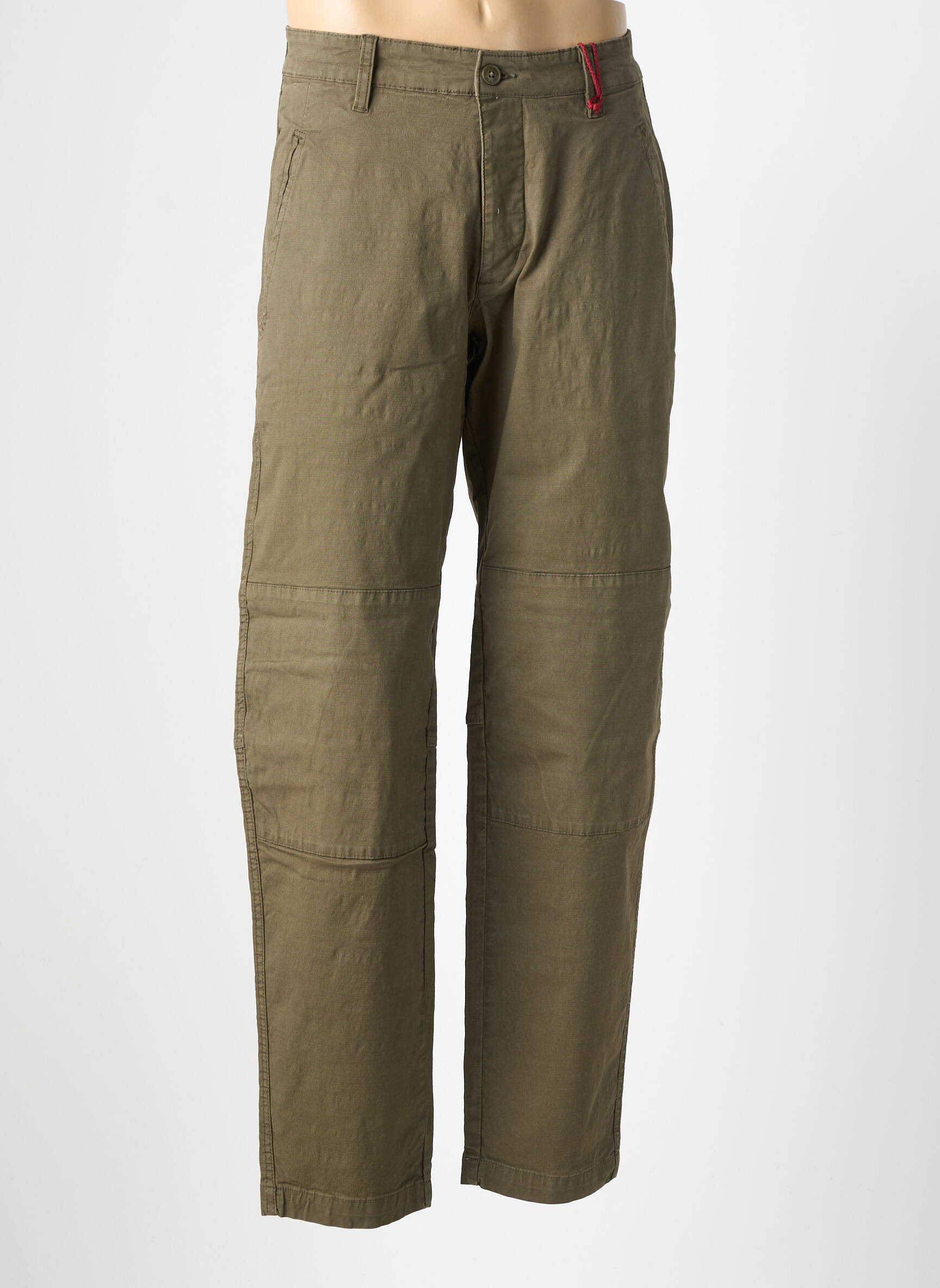 Pantalon droit tissage popeline taille normale vert IRON AND RESIN homme