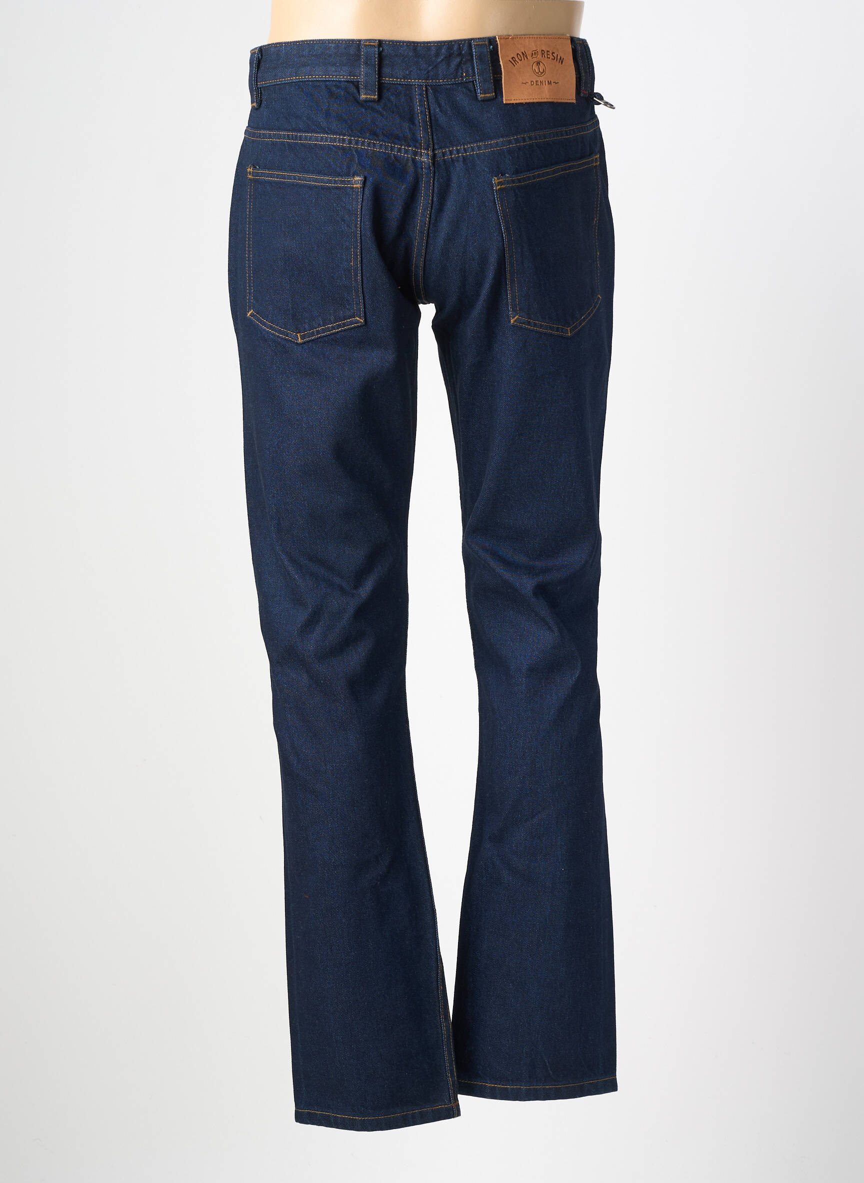 Jeans coupe slim fermeture boutonnée sur le devant taille normale bleu IRON AND RESIN homme