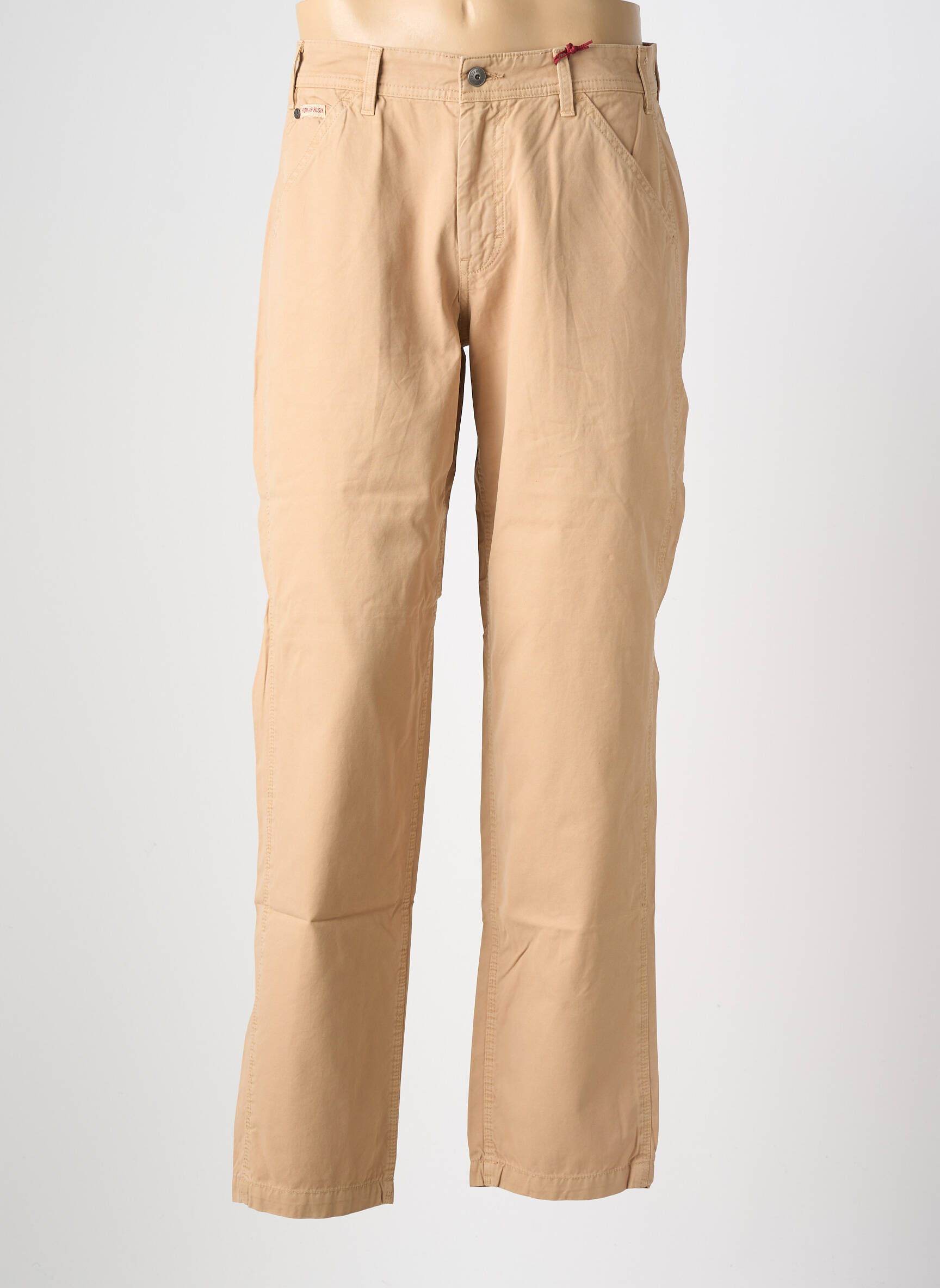 Pantalon droit tissage popeline taille normale beige IRON AND RESIN homme