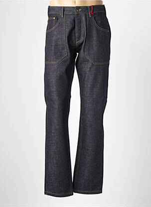 Jeans coupe droite fermeture boutonnée sur le devant taille normale bleu IRON AND RESIN homme