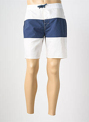 Short de bain effet matière satinée blanc IRON AND RESIN homme