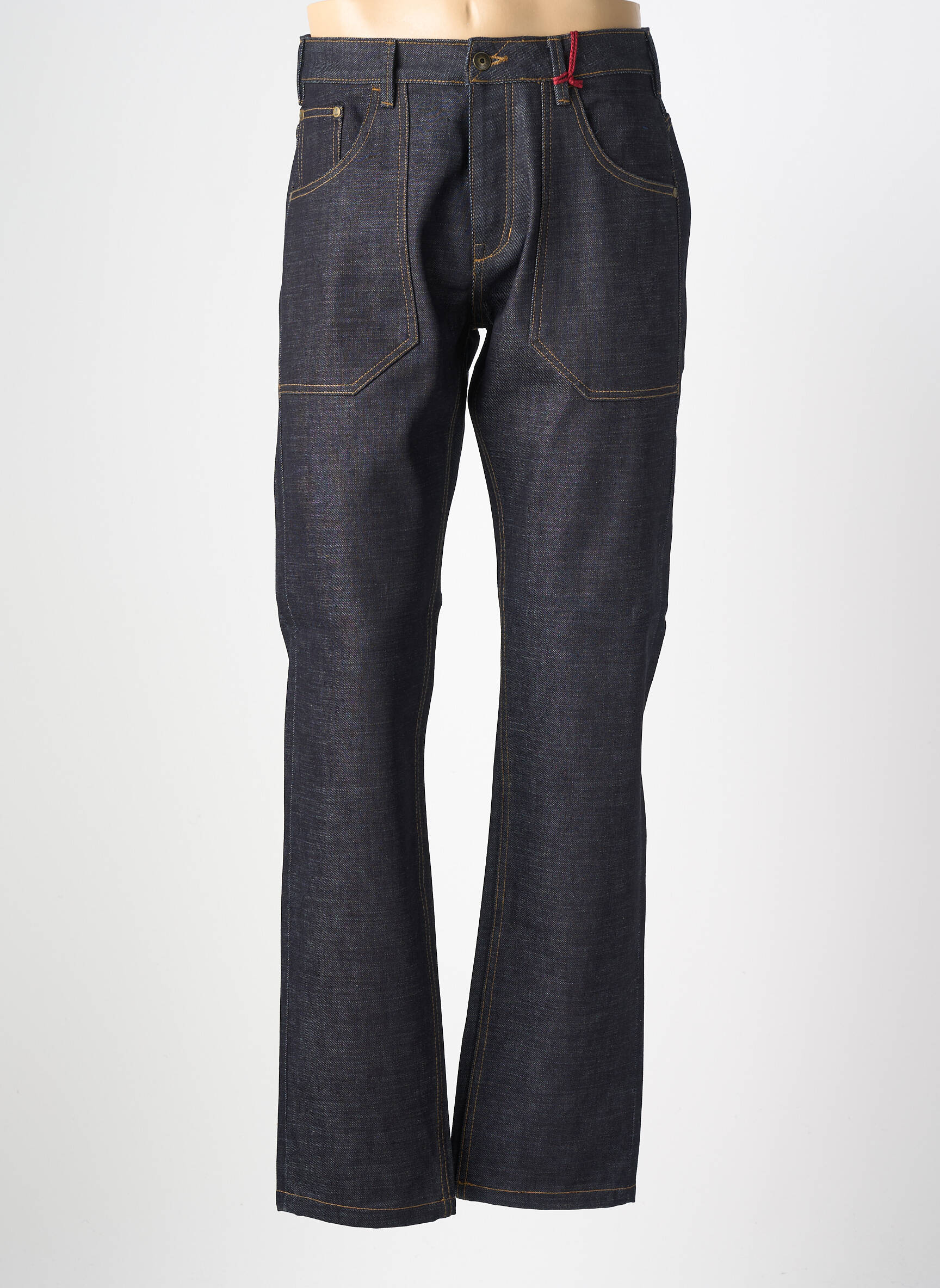 Jeans coupe droite fermeture boutonnée sur le devant taille normale bleu IRON AND RESIN homme