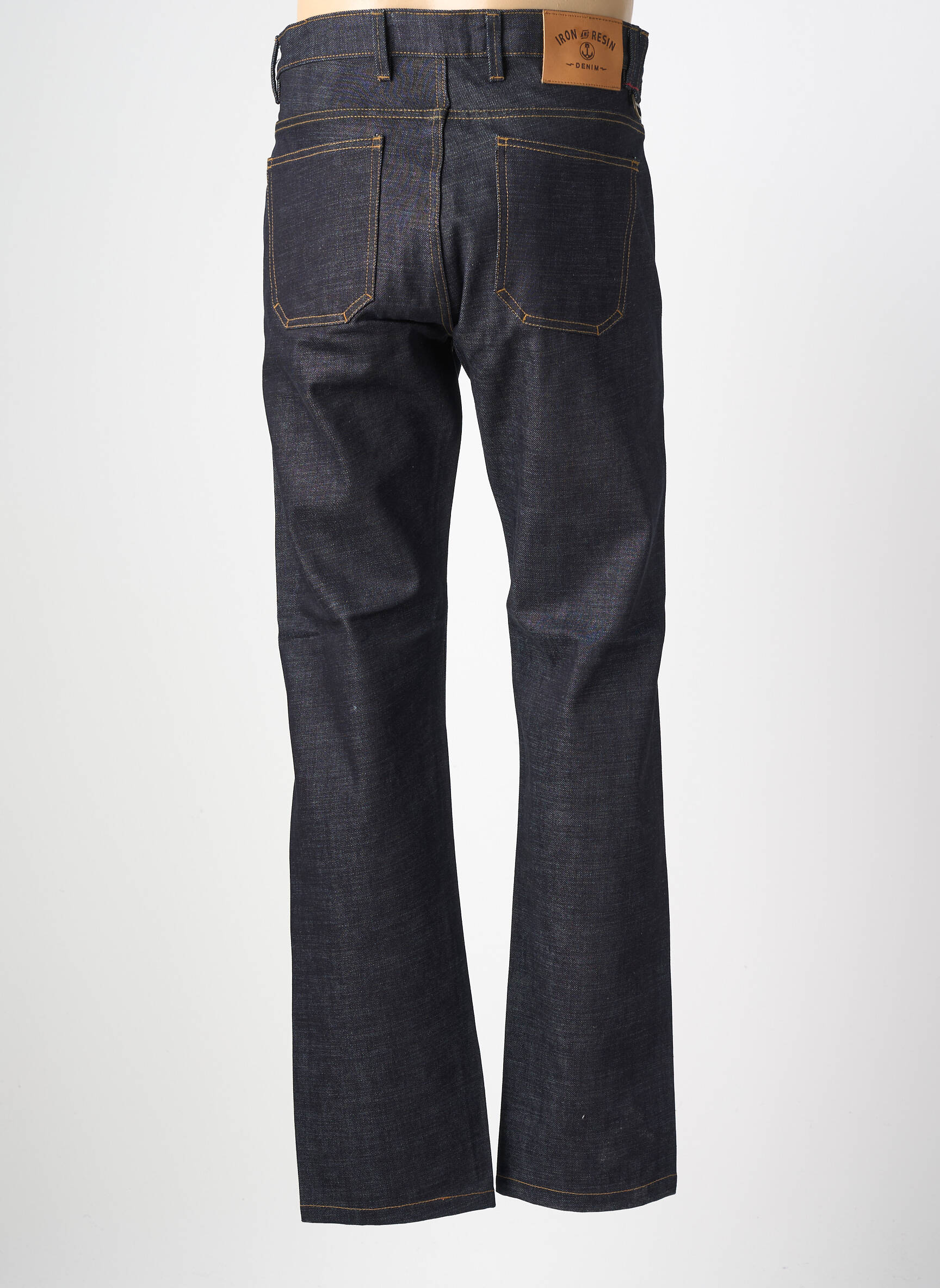 Jeans coupe droite fermeture boutonnée sur le devant taille normale bleu IRON AND RESIN homme