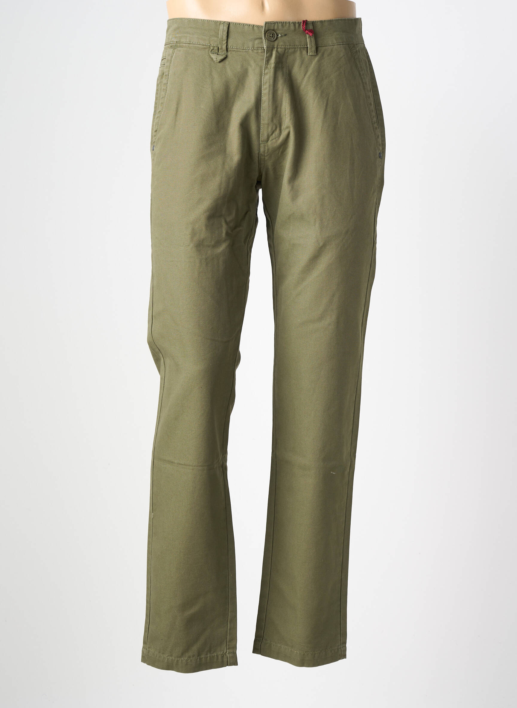 Pantalon chino stretch taille normale vert IRON AND RESIN homme
