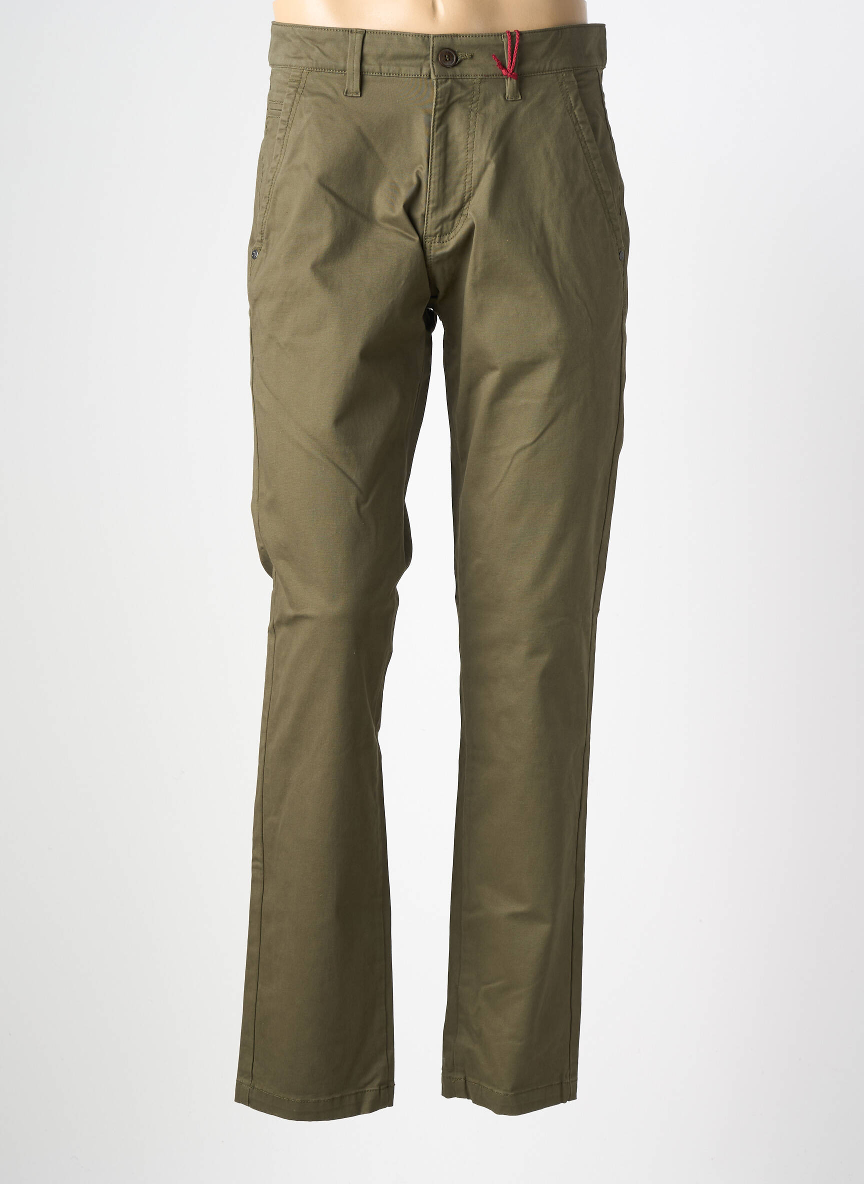 Pantalon chino stretch taille normale vert IRON AND RESIN homme