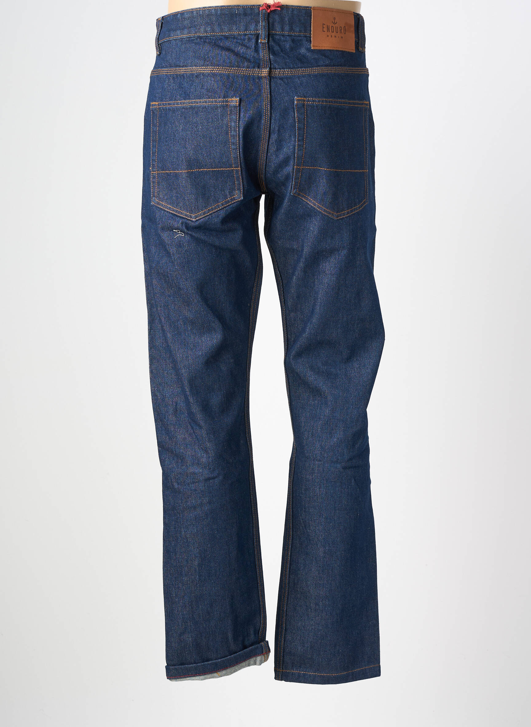 Jeans coupe droite fermeture zippée sous rabat boutonné taille normale bleu IRON AND RESIN homme
