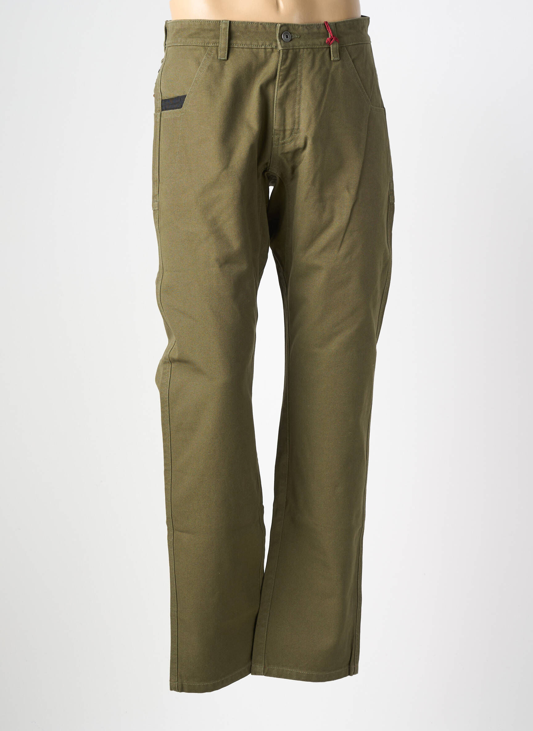 Pantalon chino stretch taille normale vert IRON AND RESIN homme