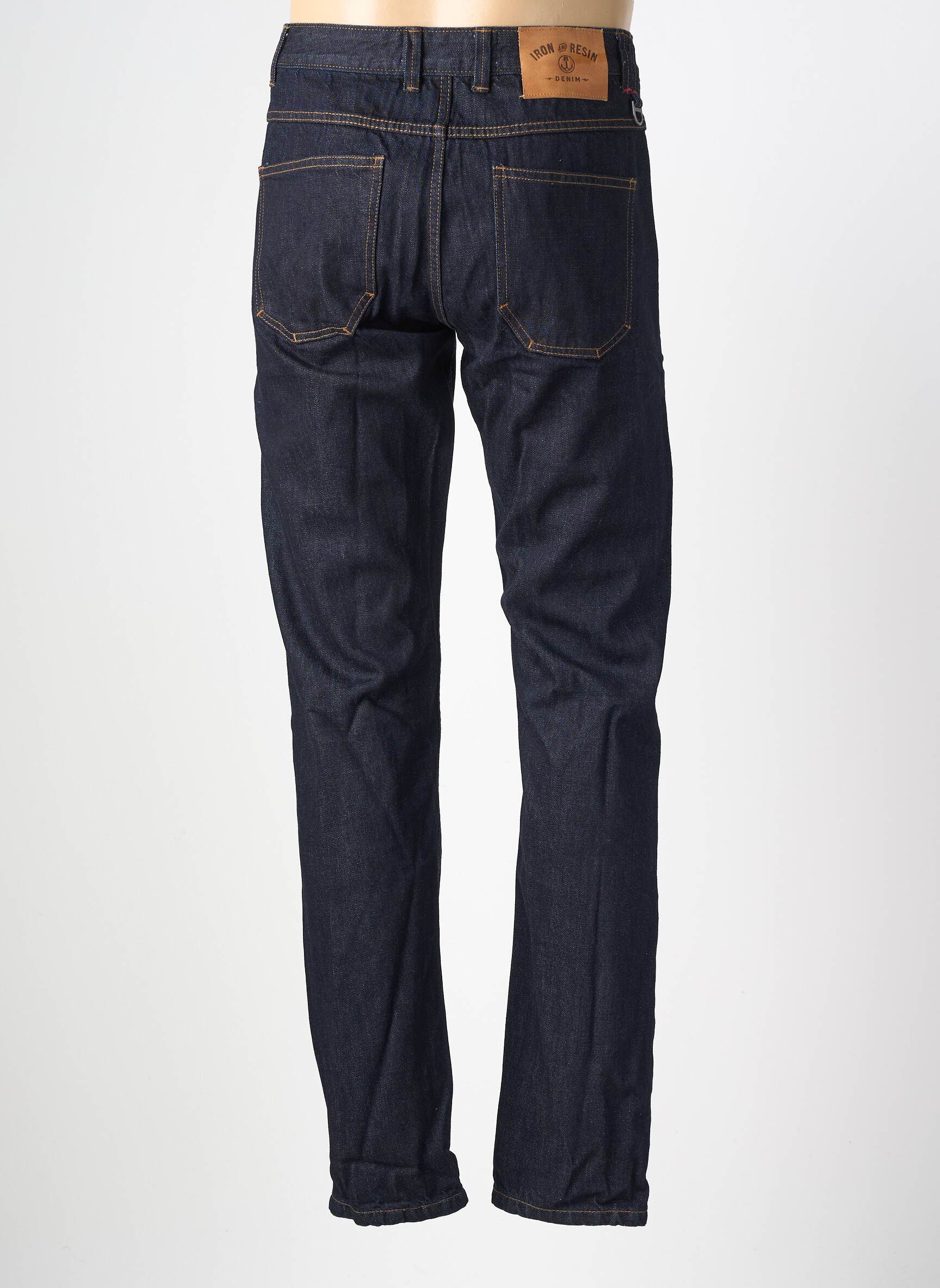 Jeans coupe slim fermeture boutonnée sur le devant taille normale bleu IRON AND RESIN homme