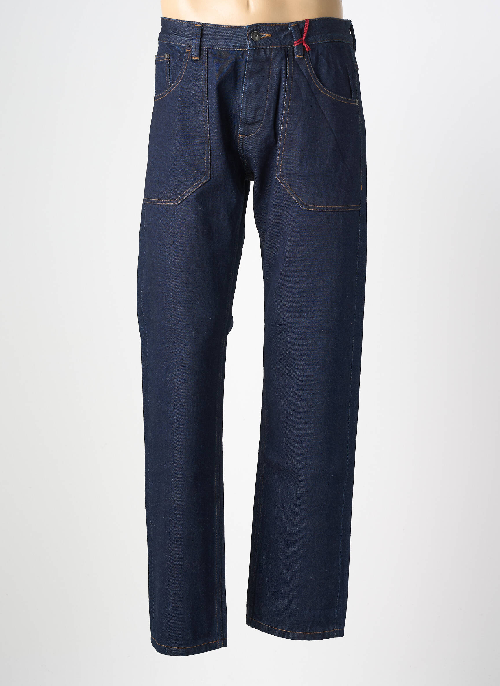 Jeans coupe droite fermeture boutonnée sur le devant taille normale bleu IRON AND RESIN homme