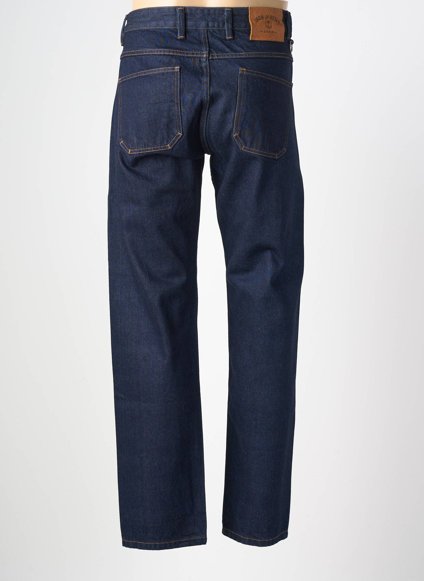 Jeans coupe droite fermeture boutonnée sur le devant taille normale bleu IRON AND RESIN homme