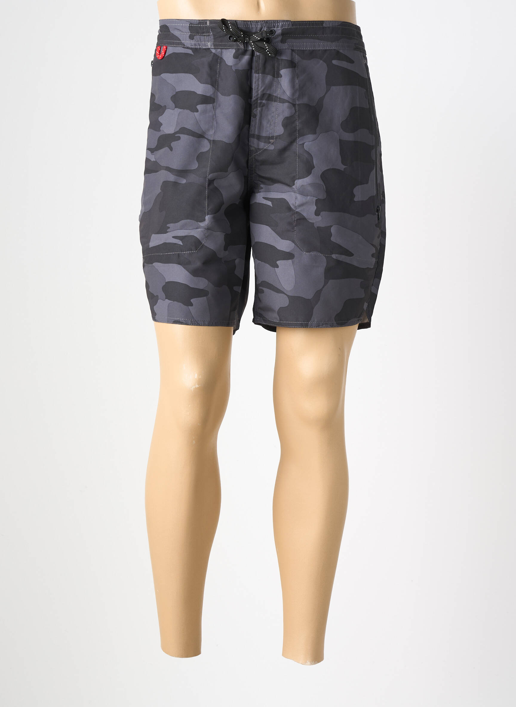 Short de bain effet matière satinée gris IRON AND RESIN homme