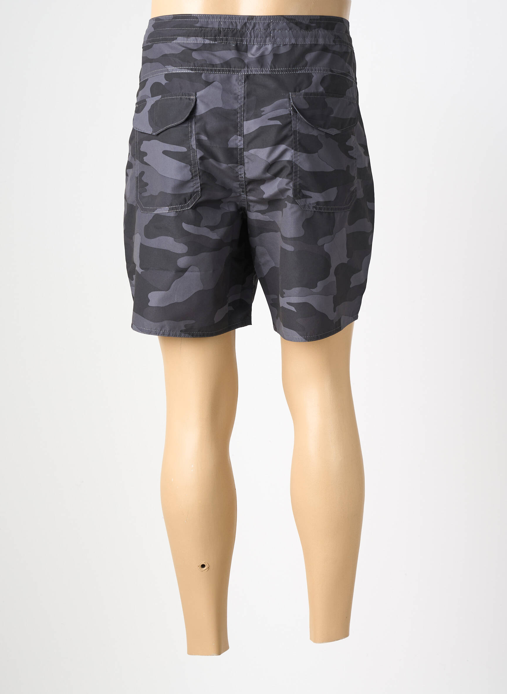 Short de bain effet matière satinée gris IRON AND RESIN homme