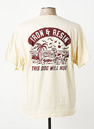T-shirt coupe droite manches courtes beige IRON AND RESIN homme