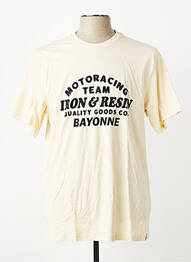 T-shirt coupe droite manches courtes beige IRON AND RESIN homme