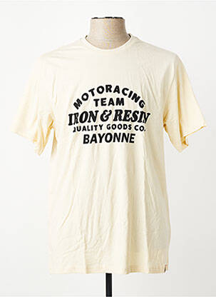 T-shirt coupe droite manches courtes beige IRON AND RESIN homme