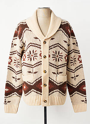 Gilet manches longues fermeture boutonnée sur le devant beige IRON AND RESIN homme