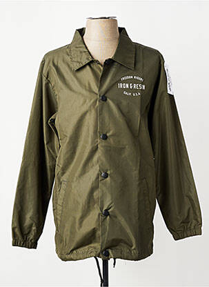 Veste casual fermeture boutonnée sur le devant vert IRON AND RESIN homme