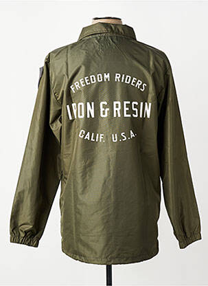 Veste casual fermeture boutonnée sur le devant vert IRON AND RESIN homme
