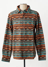 Chemise manches longues poches marron IRON AND RESIN homme