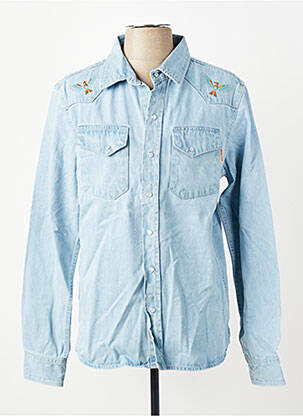Chemise manches longues coupe cintrée bleu IRON AND RESIN homme