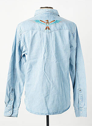 Chemise manches longues coupe cintrée bleu IRON AND RESIN homme