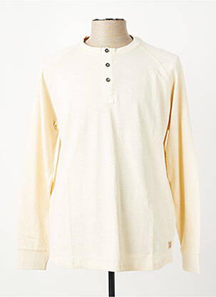 T-shirt col tunisien manches longues beige IRON AND RESIN homme