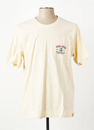 T-shirt coupe cintrée manches courtes beige IRON AND RESIN homme