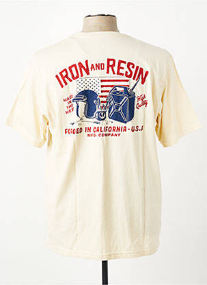 T-shirt coupe cintrée manches courtes beige IRON AND RESIN homme
