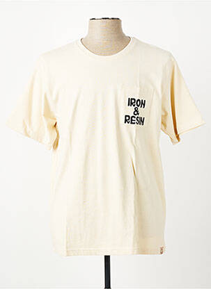 T-shirt coupe cintrée manches courtes beige IRON AND RESIN homme