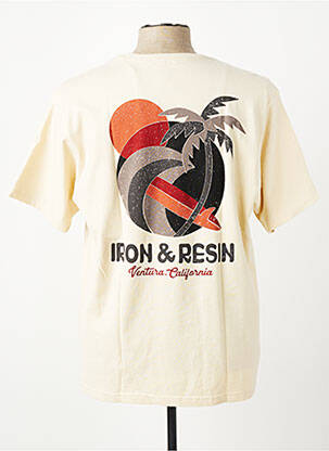 T-shirt coupe cintrée manches courtes beige IRON AND RESIN homme