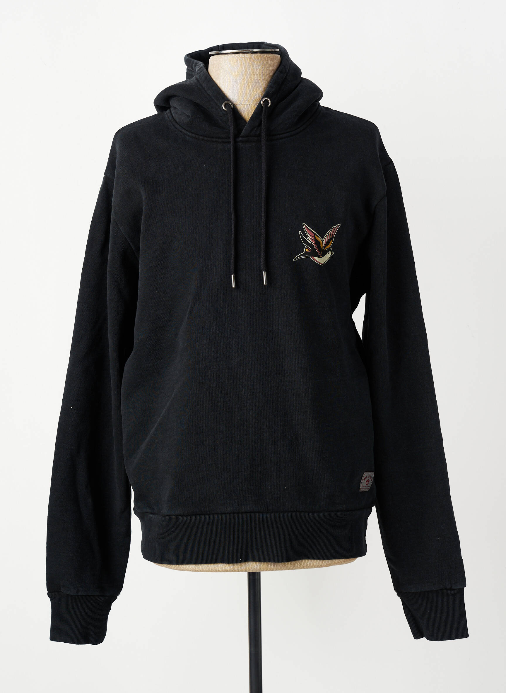 Sweat-shirt à capuche tissage jersey manches longues noir IRON AND RESIN homme
