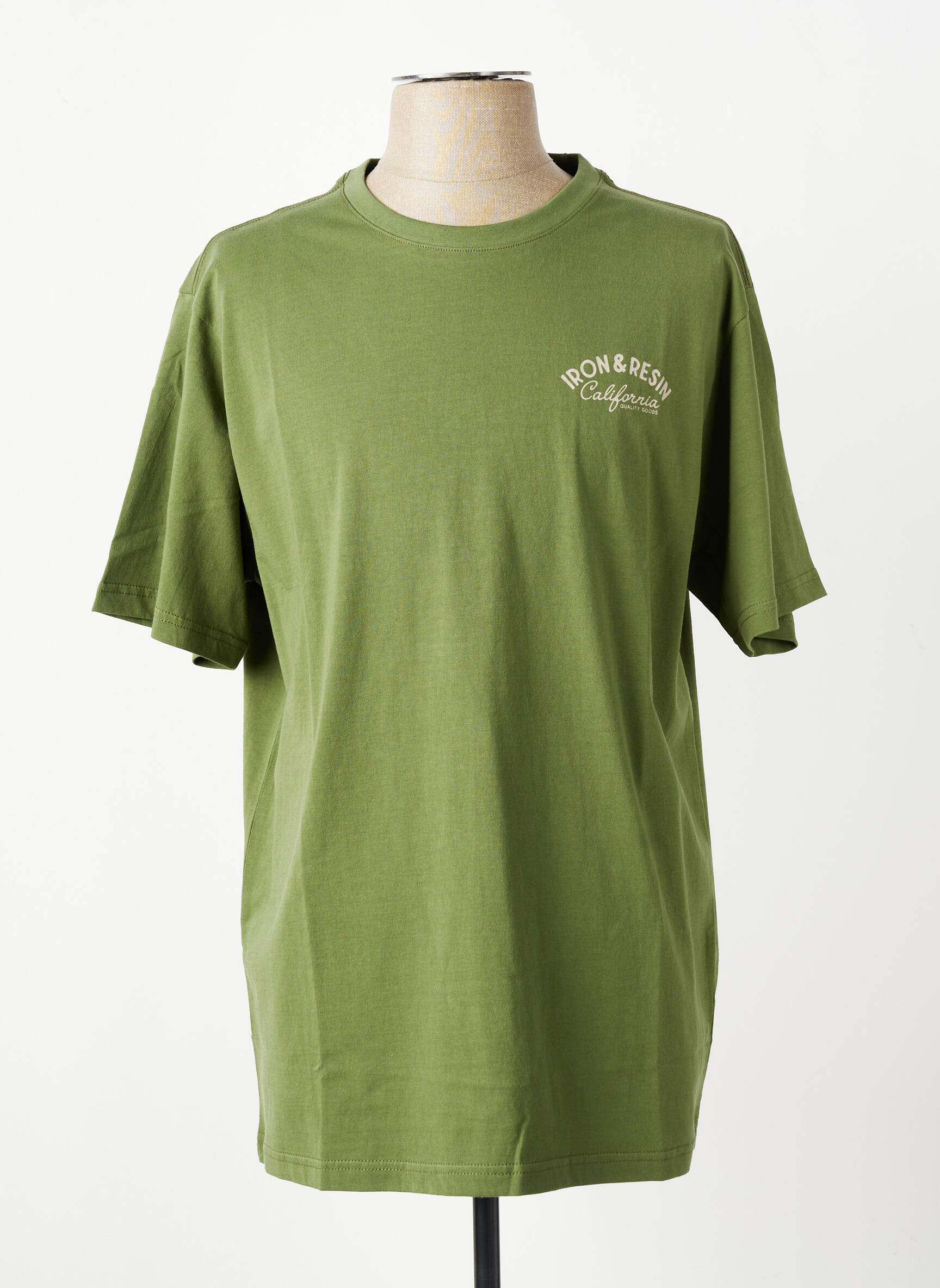 T-shirt coupe cintrée manches courtes vert IRON AND RESIN homme