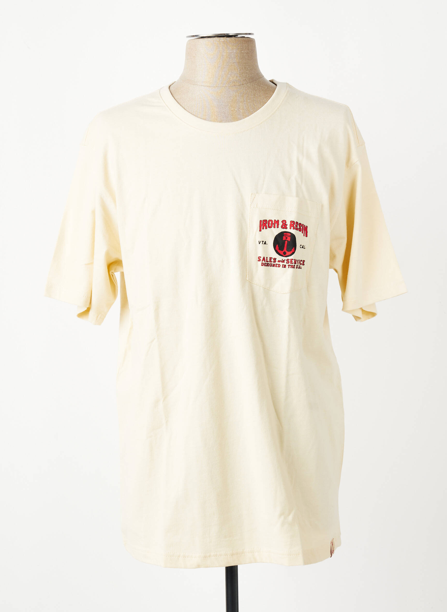 T-shirt coupe cintrée manches courtes beige IRON AND RESIN homme